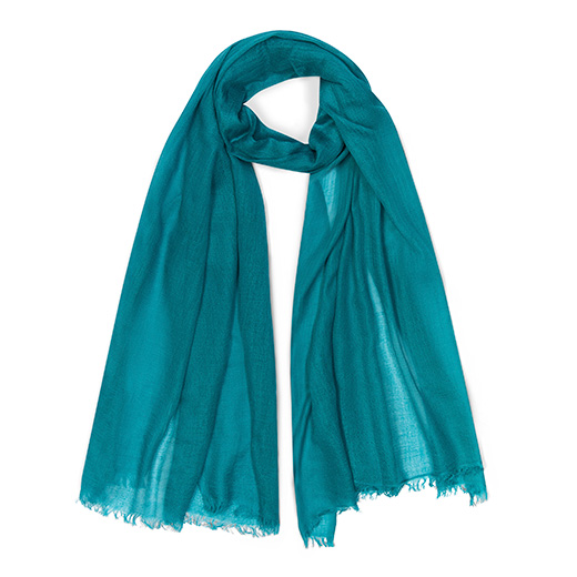 Cerulean blue merino scarf by Kashmir Loom
