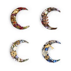 Crescent moon brooch by Annie Sherburne - assorted