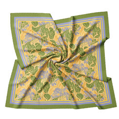 E. A. S&eacute;guy yellow and blue floral neckerchief