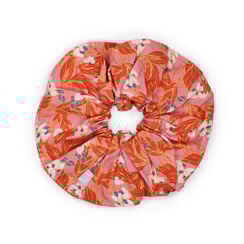 E.A. S&eacute;guy pink and orange floral scrunchie