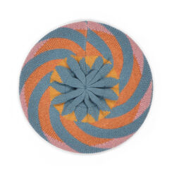 Powder blue pattern wool beret