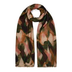 Pink and brown diamond wool square scarf