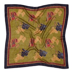 Olive green square wool scarf