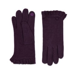 Purple ruffle wool gloves