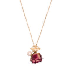 Preserved rosebud pendant necklace by Cherie Jewels