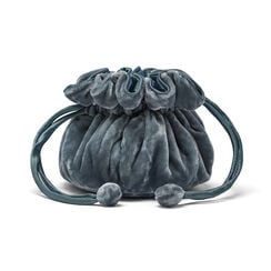 Powder blue velvet jewellery pouch