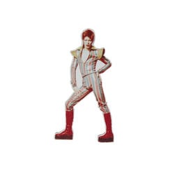 David Bowie Ziggy Stardust wooden pin badge