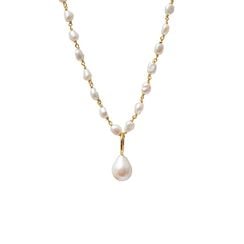 Freshwater pearl pendant rosary necklace by Mirabelle