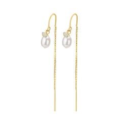 Pearl and opal threader earrings by Mounir