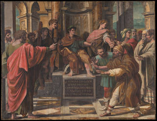 Raphael Cartoon, The Conversion of the Proconsul also known as The Blinding of Elymas