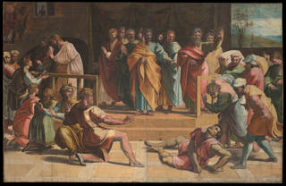 Raphael Cartoon, The Death of Ananias