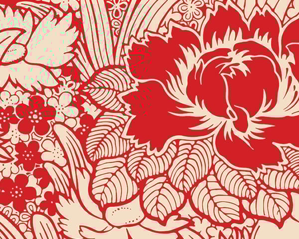 Red floral pattern