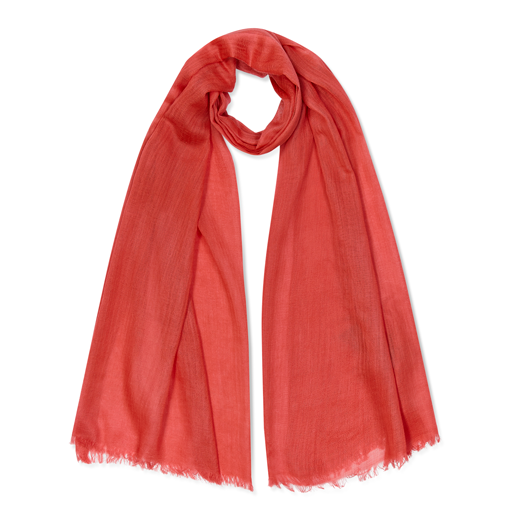 Shrimp orange merino scarf by Kashmir Loom
