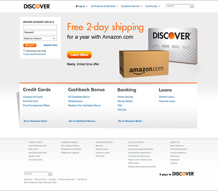 Discover Card amazon gateway